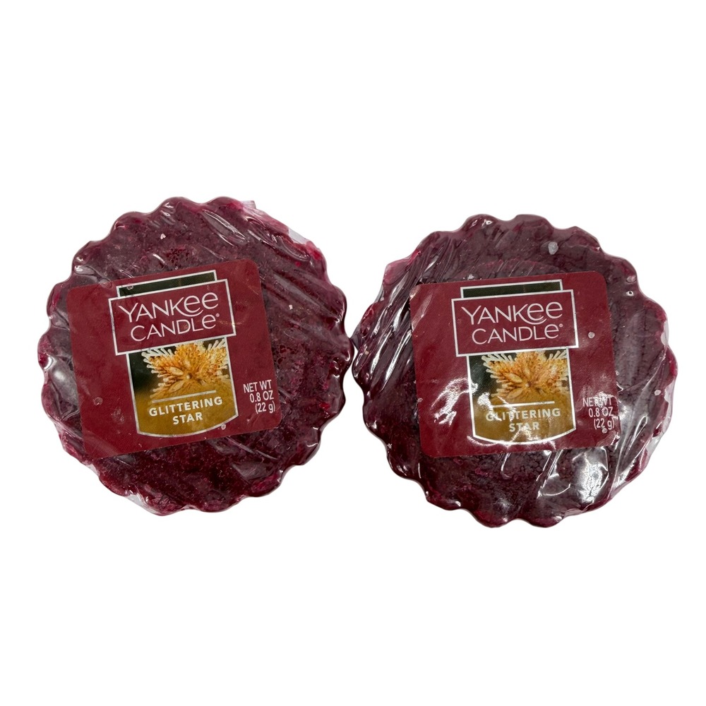 NEW Yankee Candle Glittering Star Wax Melts Tart 0.8oz Set of 2 1600861 Burgundy